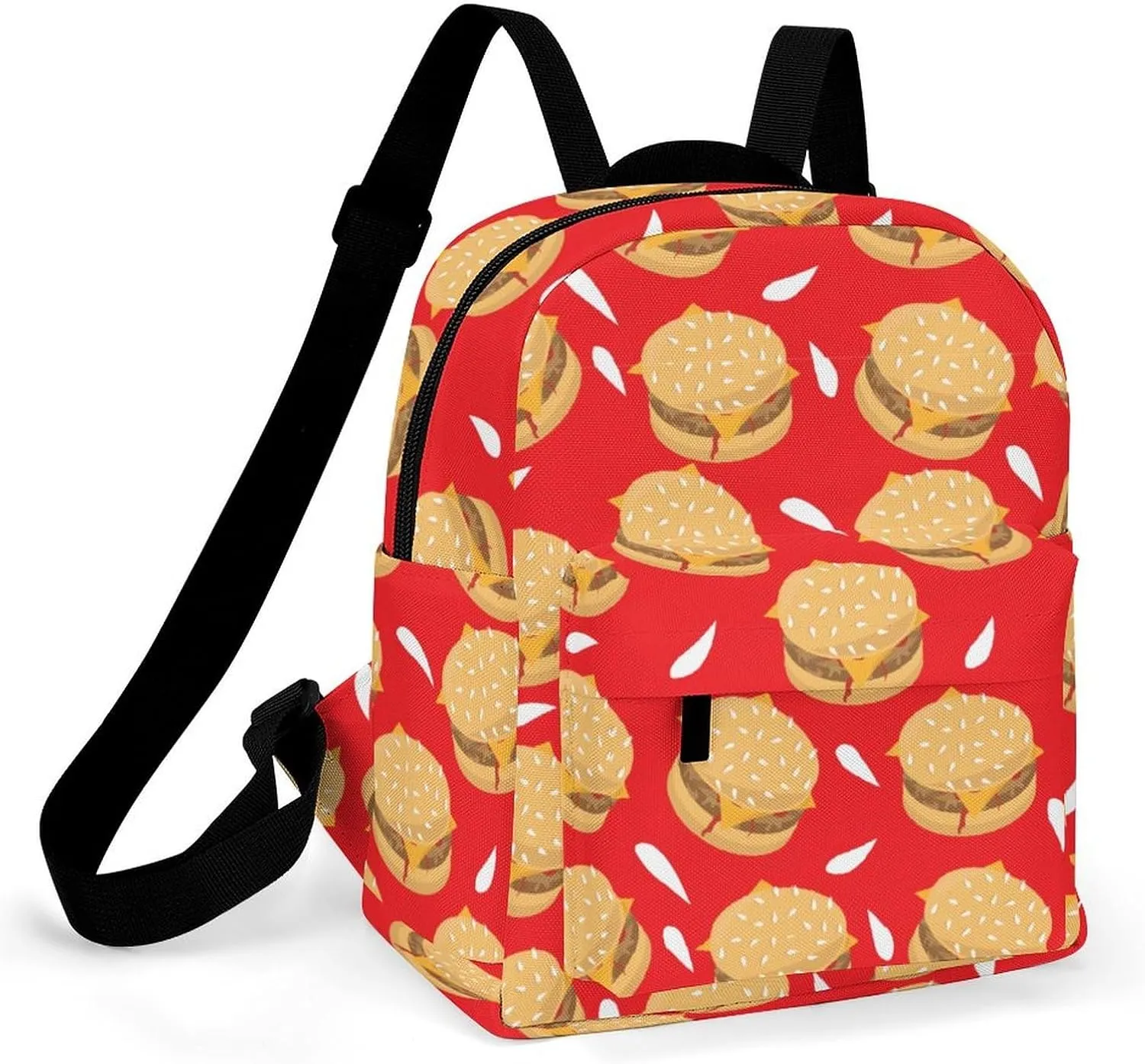 Tasty Burger Grilled Beef Pattern Backpack Shoulders Bag Sports Backpack for Party Business Travel