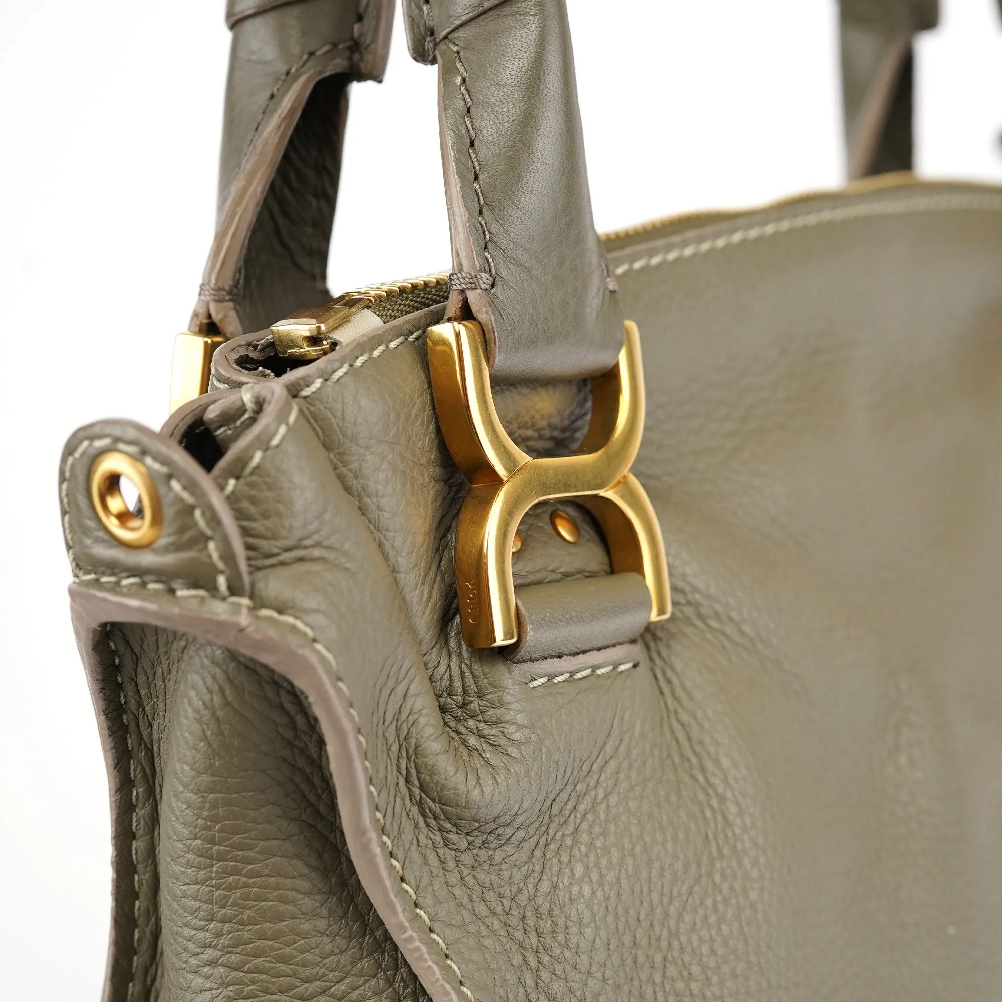 Taupe Leather Marcie Shoulder Bag