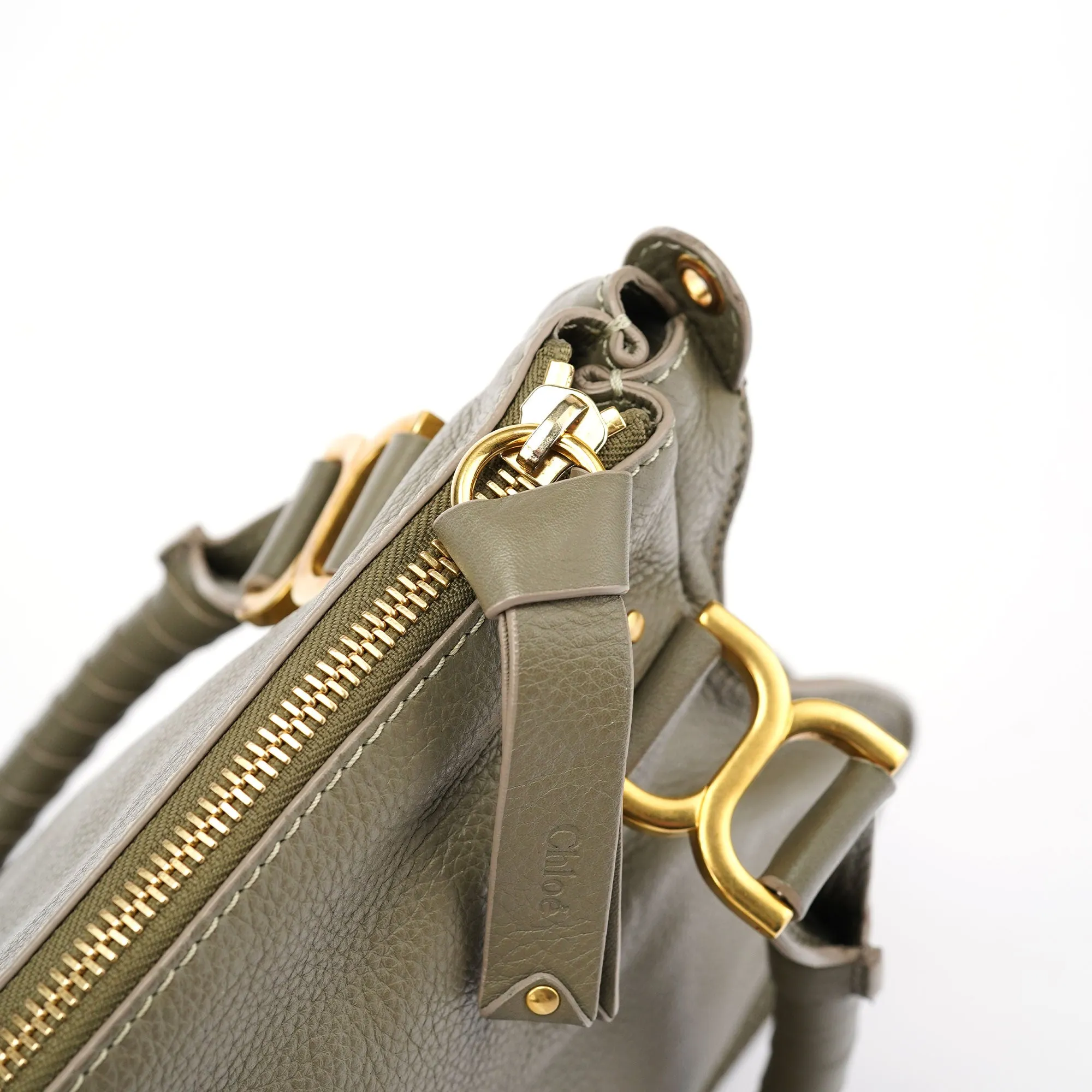 Taupe Leather Marcie Shoulder Bag