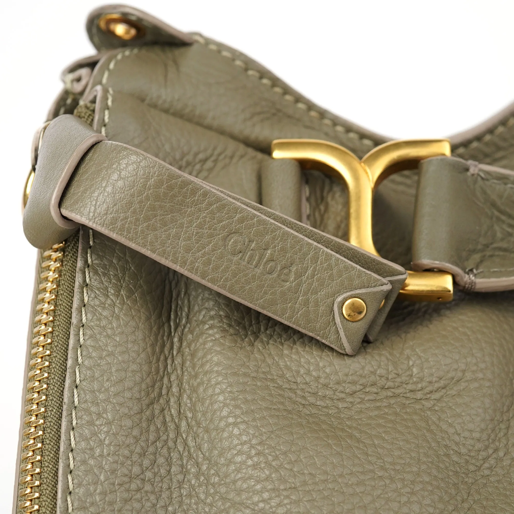 Taupe Leather Marcie Shoulder Bag