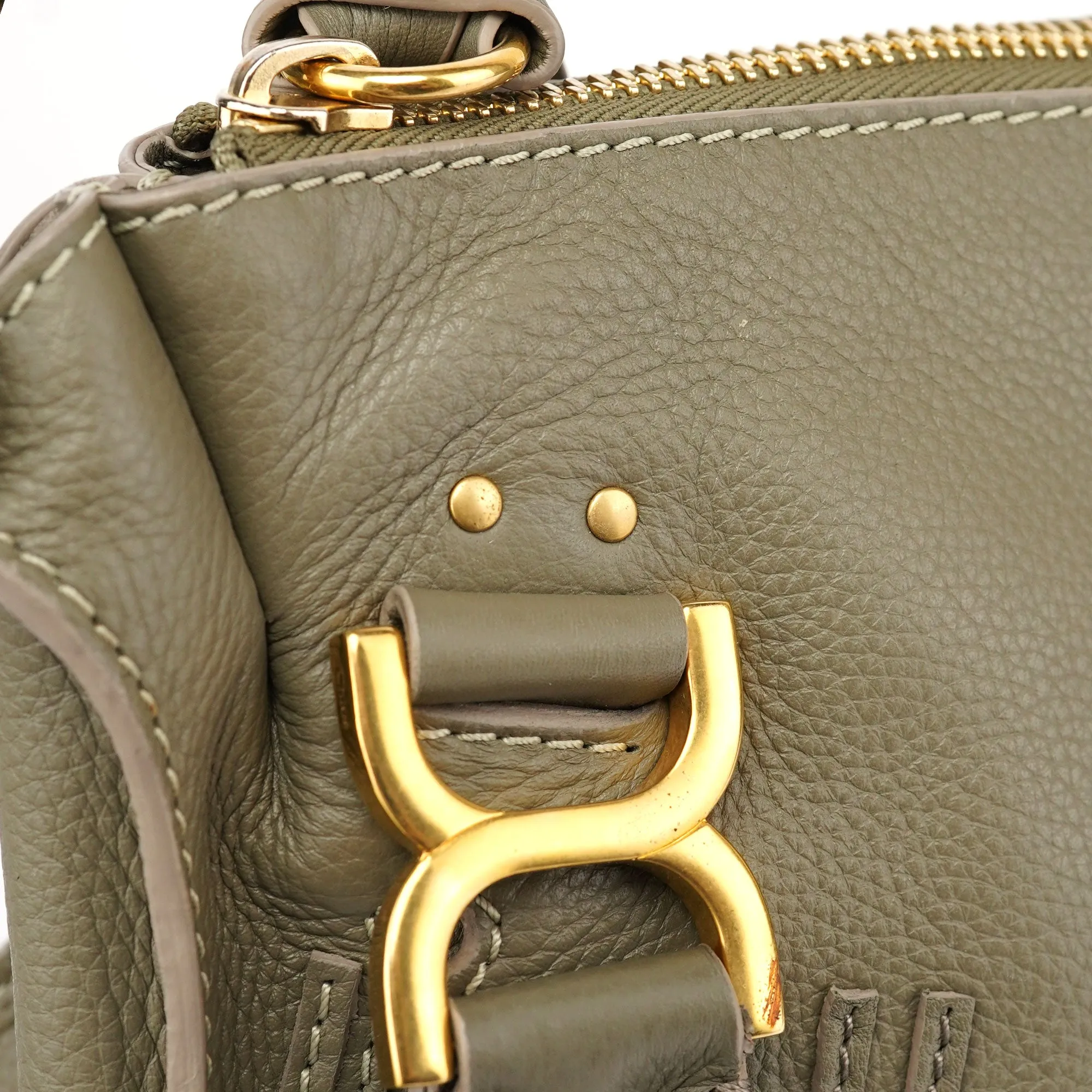 Taupe Leather Marcie Shoulder Bag