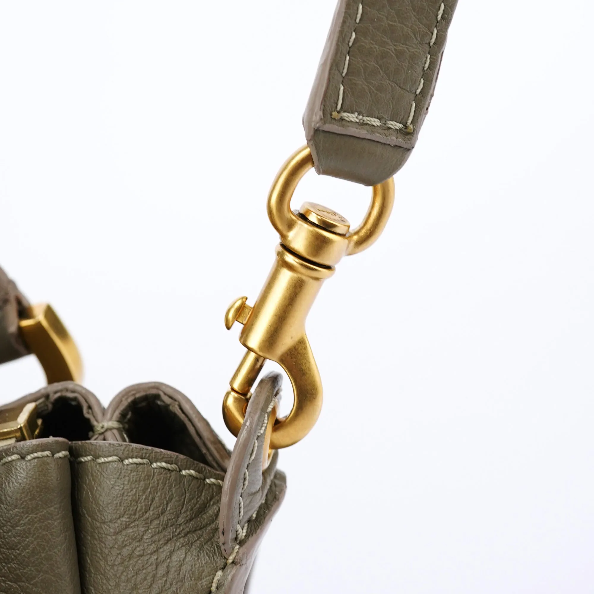 Taupe Leather Marcie Shoulder Bag