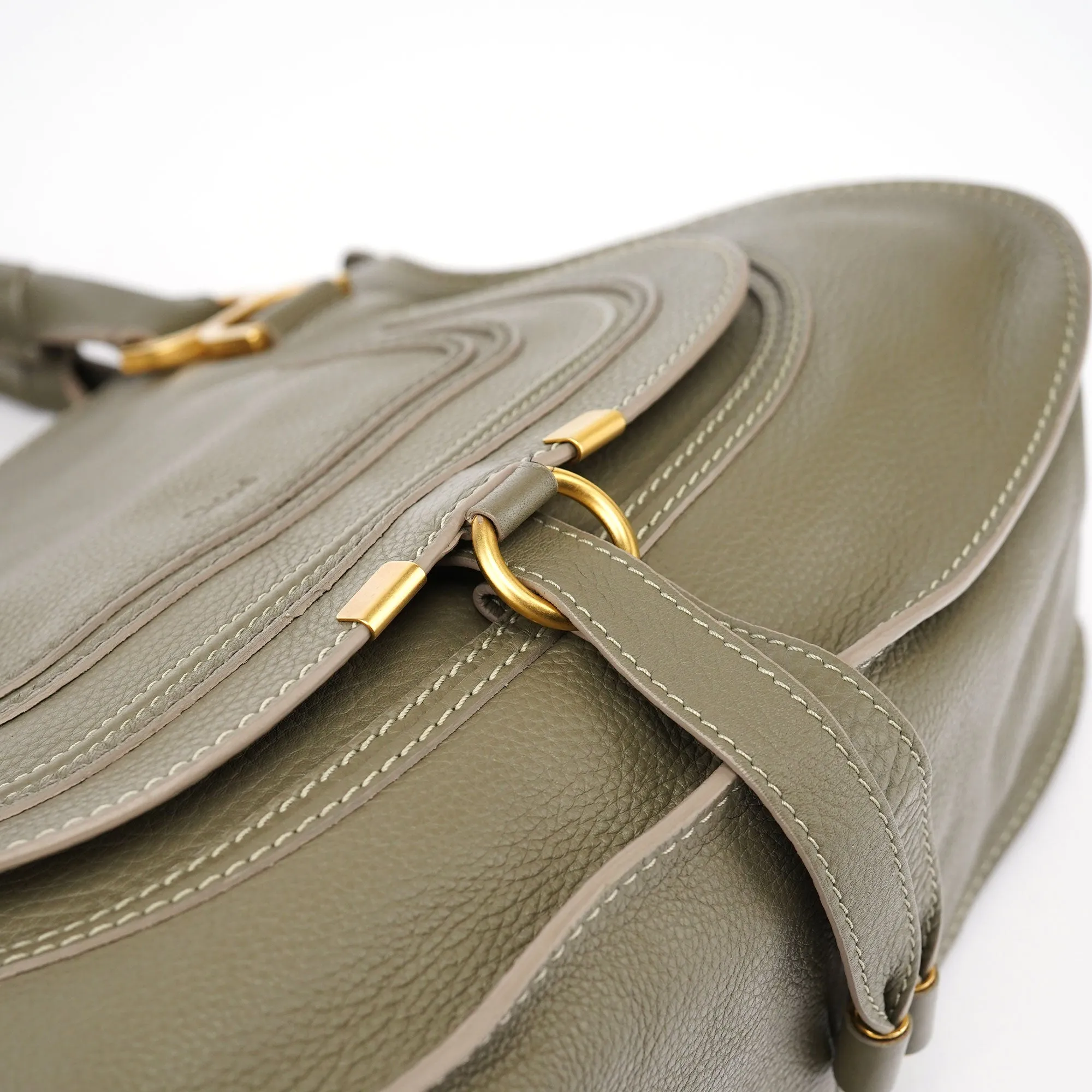 Taupe Leather Marcie Shoulder Bag