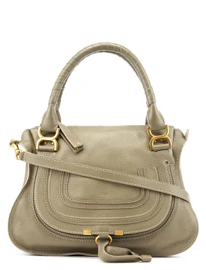 Taupe Leather Marcie Shoulder Bag