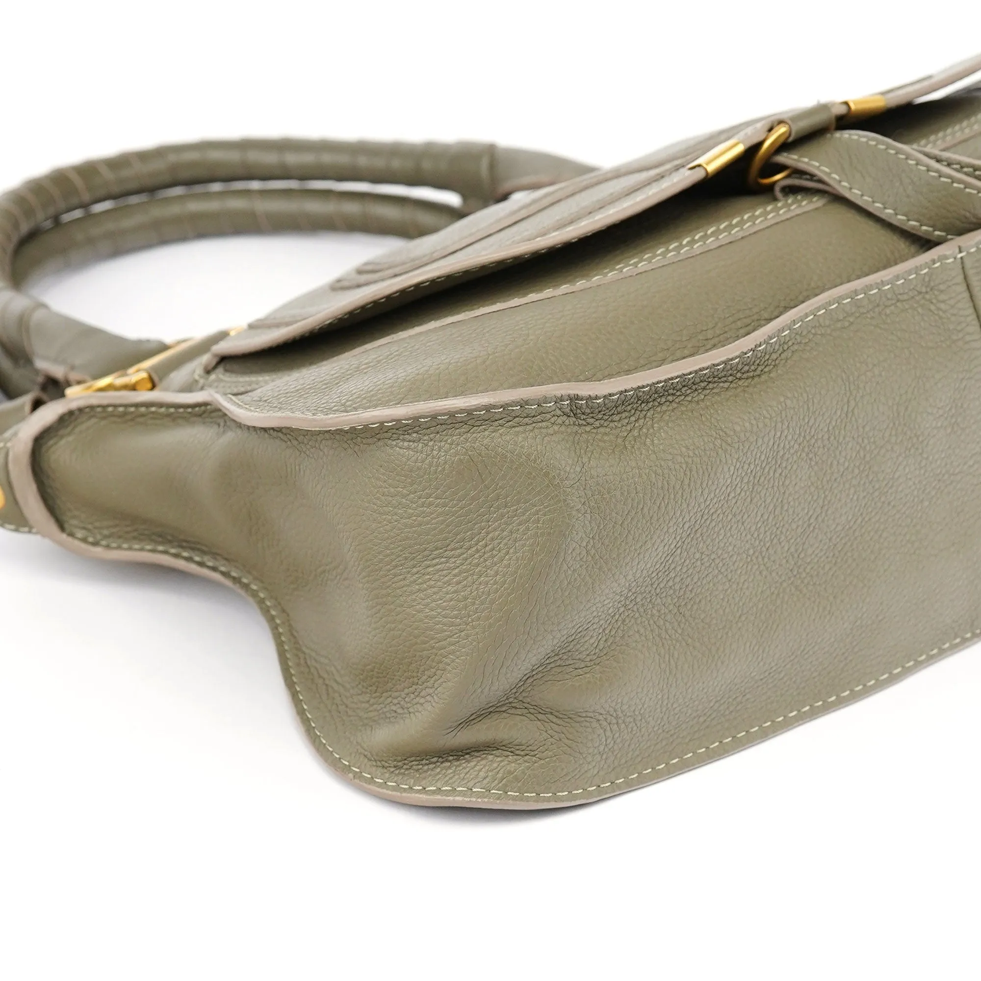 Taupe Leather Marcie Shoulder Bag