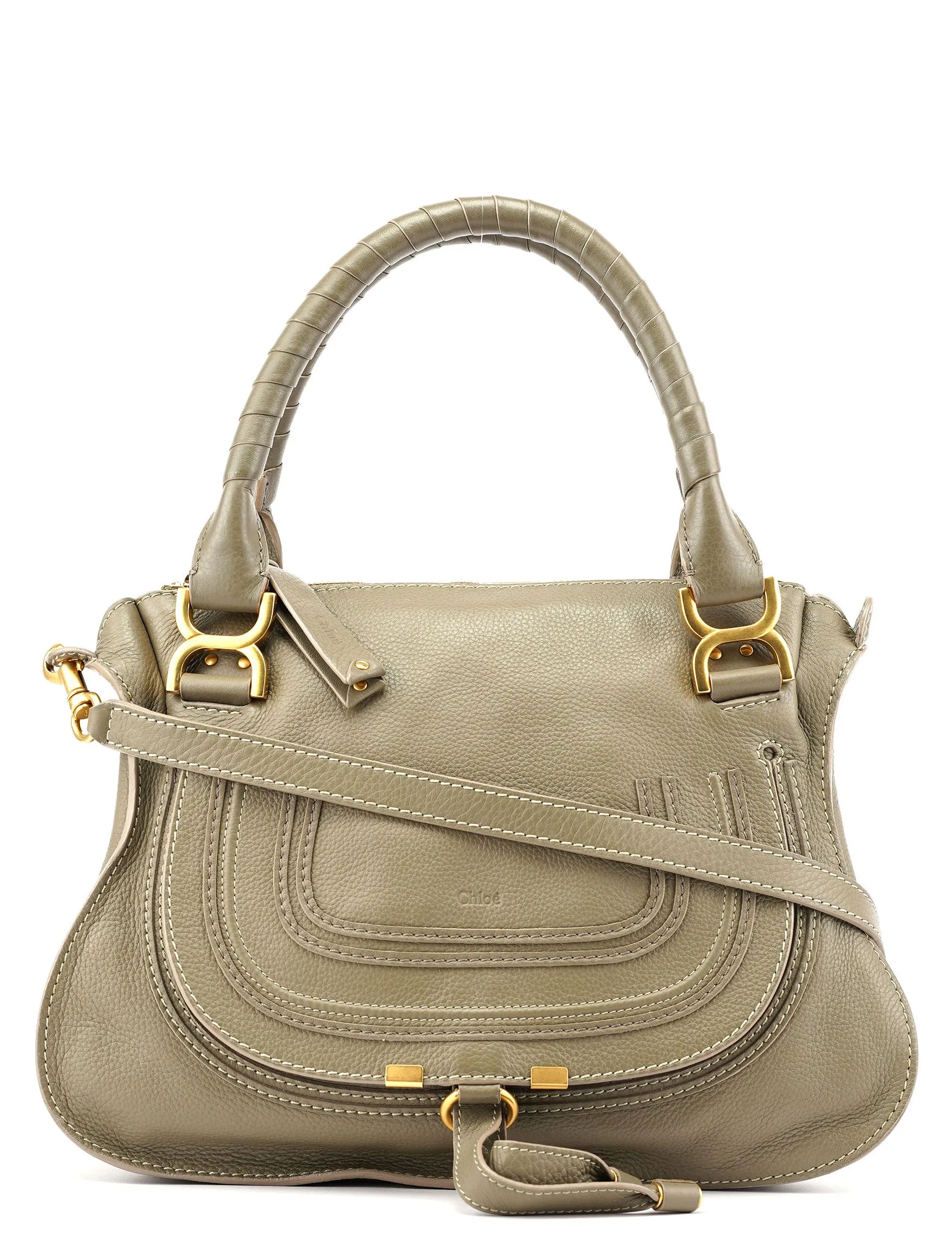 Taupe Leather Marcie Shoulder Bag