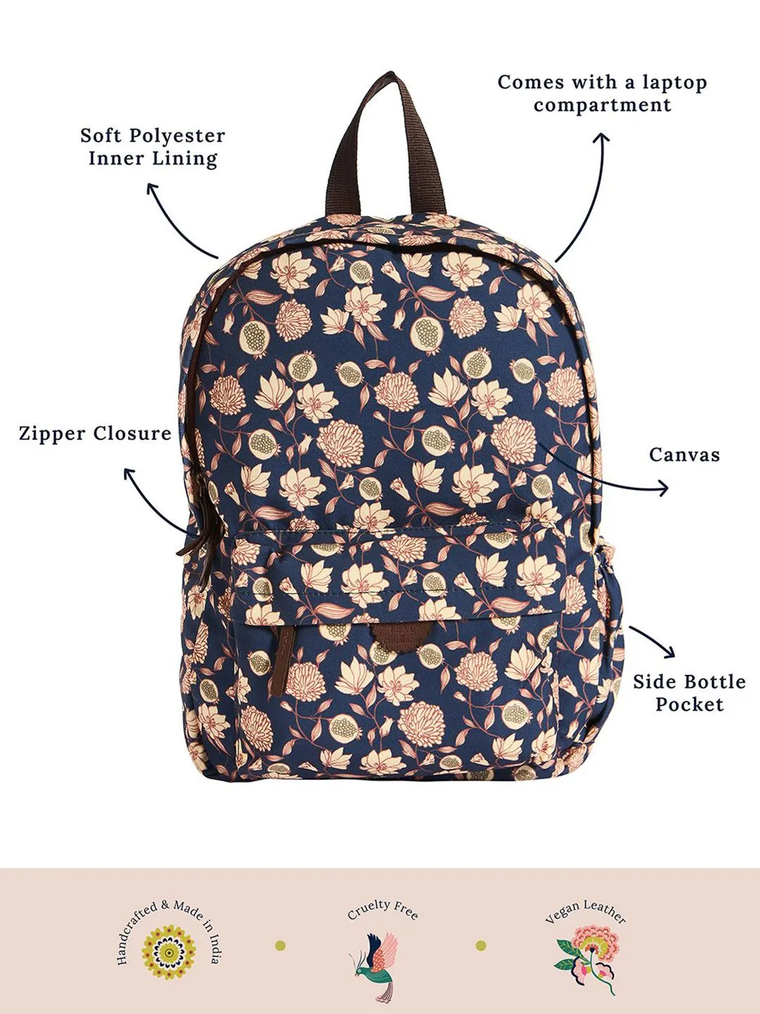 TEAL BY CHUMBAK Women Up to 15 Inch Laptop Graphic Backpack