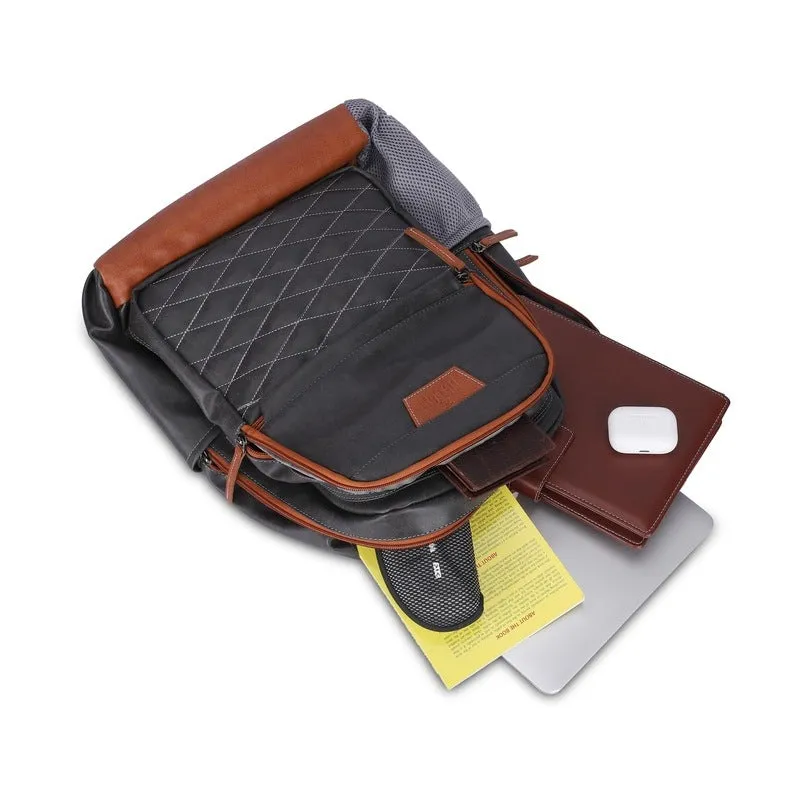THE CLOWNFISH ExploreX Series 15.6 inch Laptop Backpack | 34 liters | Grey | Vegan Leather
