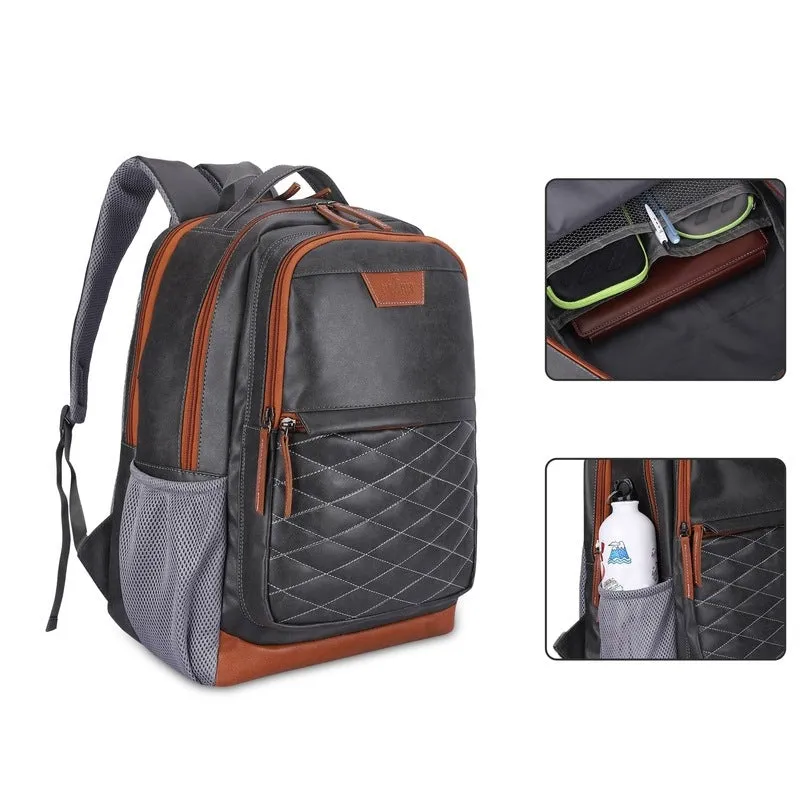 THE CLOWNFISH ExploreX Series 15.6 inch Laptop Backpack | 34 liters | Grey | Vegan Leather