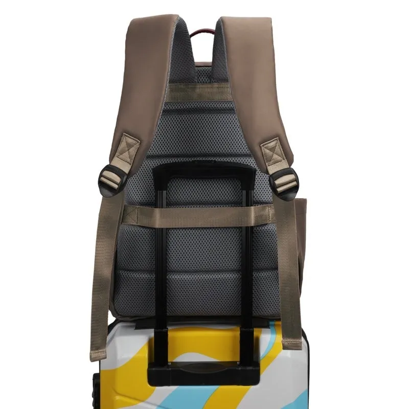 THE CLOWNFISH Women's Laptop Backpack | Vegan Leather Laptop Bag for Office, College, Travel | Fits 15.6 Inch Laptop | Stellar Collection - Light Brown colour