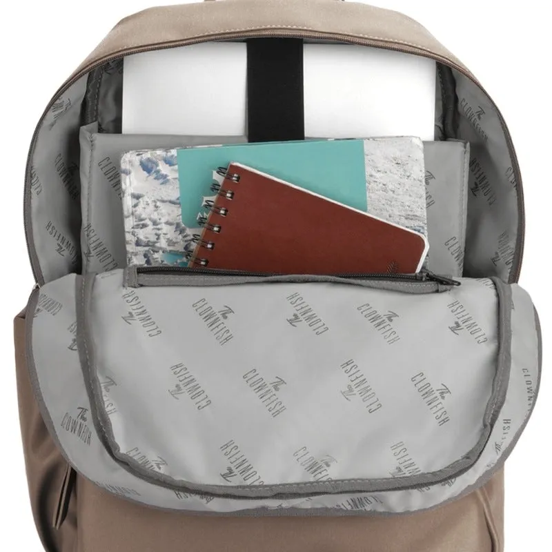 THE CLOWNFISH Women's Laptop Backpack | Vegan Leather Laptop Bag for Office, College, Travel | Fits 15.6 Inch Laptop | Stellar Collection - Light Brown colour