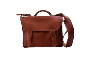 The Don Javier: Classic 14” Laptop Work Briefcase - Genuine Leather, Handcrafted in Honduras (Persimmon)
