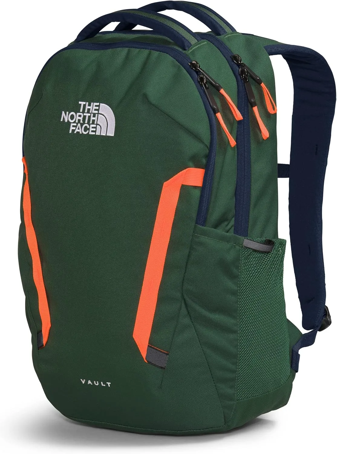 THE NORTH FACE Vault Everyday Laptop Backpack, Pine Needle/Summit Navy/Power Orange, One Size