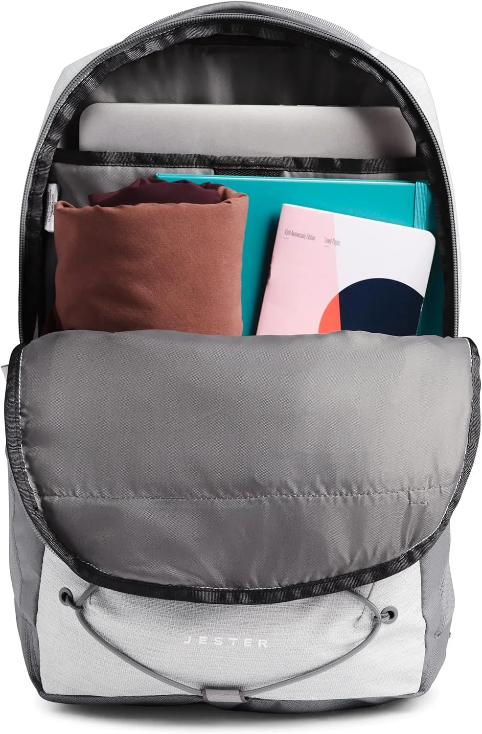 THE NORTH FACE Women's Jester Everyday Laptop Backpack, TNF White Metallic Mélange/Mid Grey, One Size
