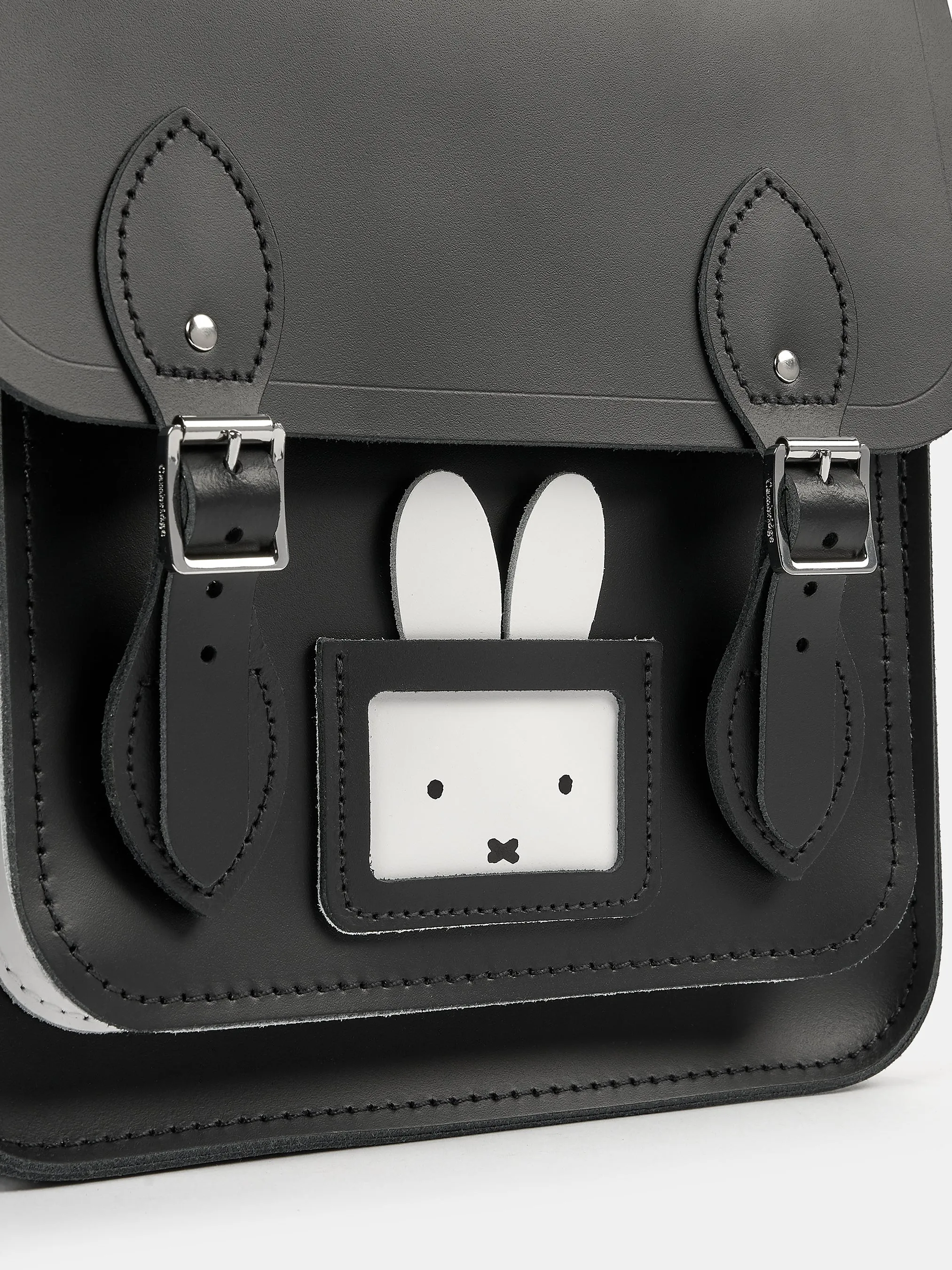 The Peekaboo Miffy Small Portrait Backpack - Black & Brilliant White