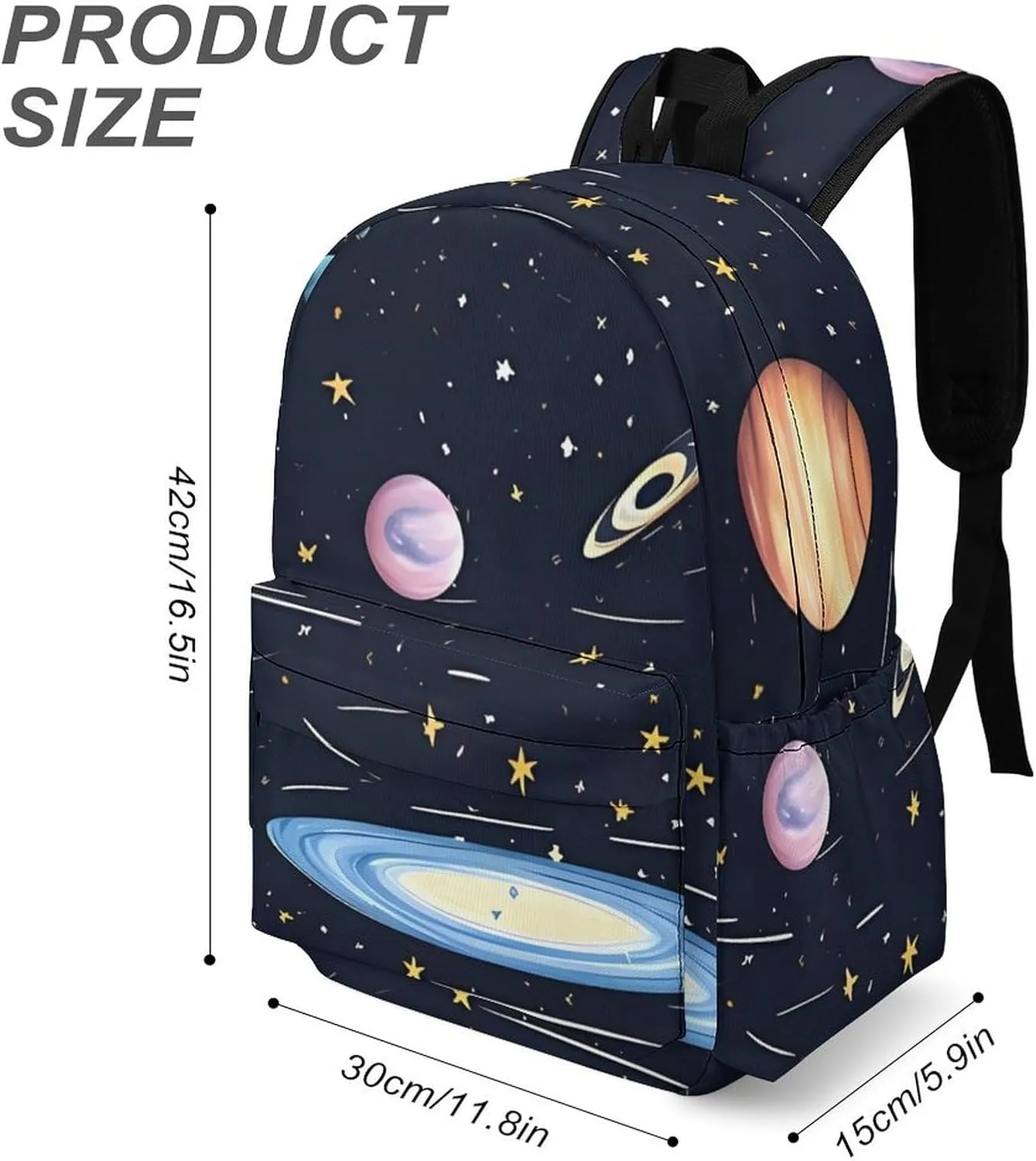 The Solar Family Print Laptop Backpacks Casual Shoulder Bag Travel Daypack Fashion for Men Women