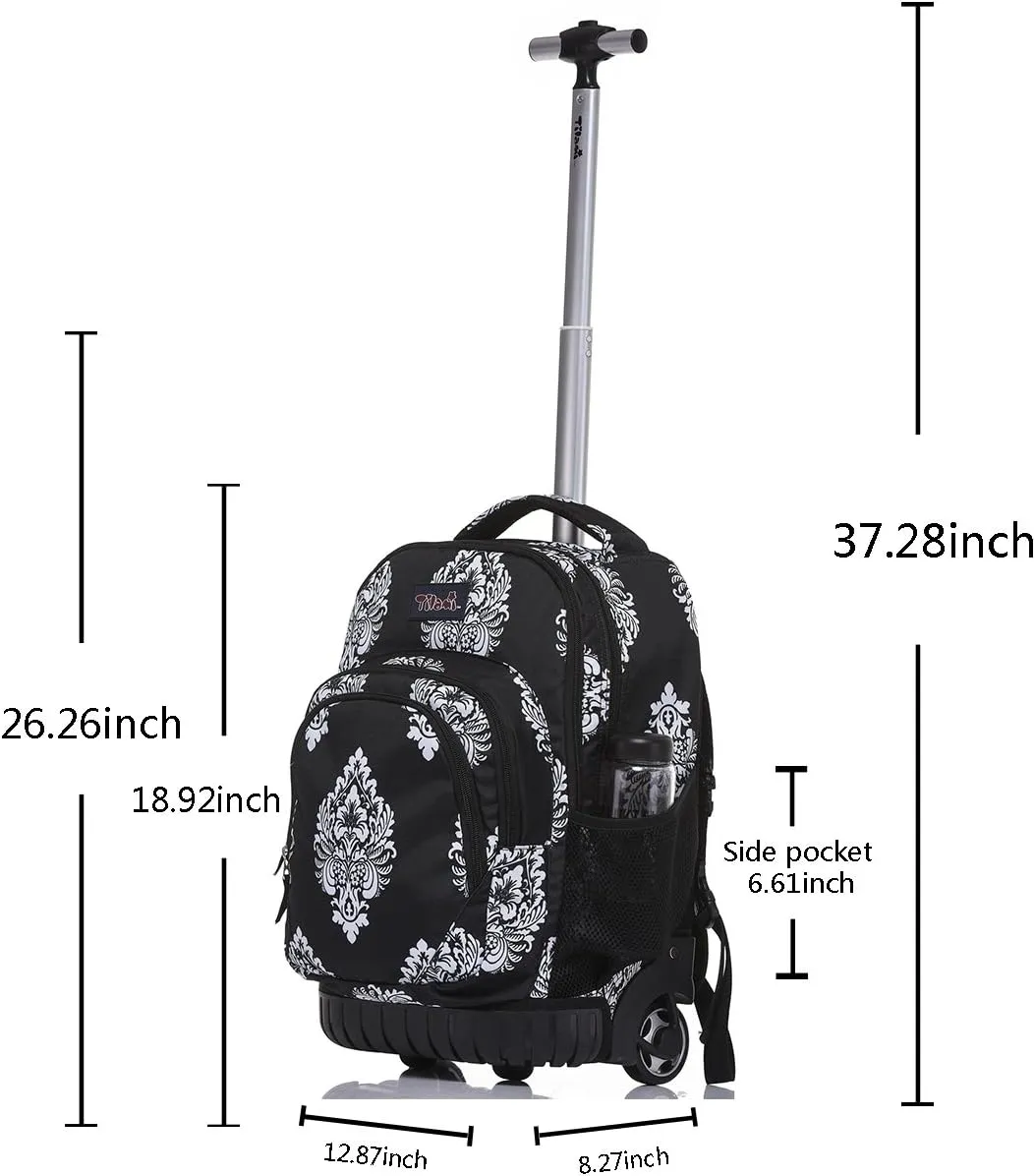 Tilami Rolling Backpack 18 inch Boys and Girls Laptop Backpack, Totem