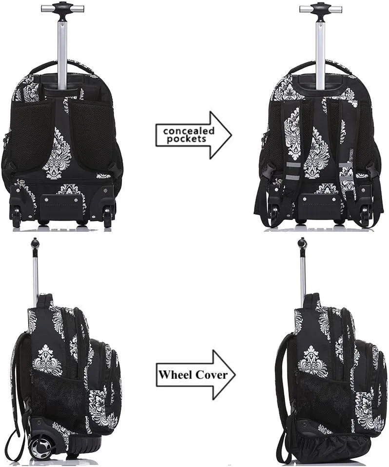 Tilami Rolling Backpack 18 inch Boys and Girls Laptop Backpack, Totem