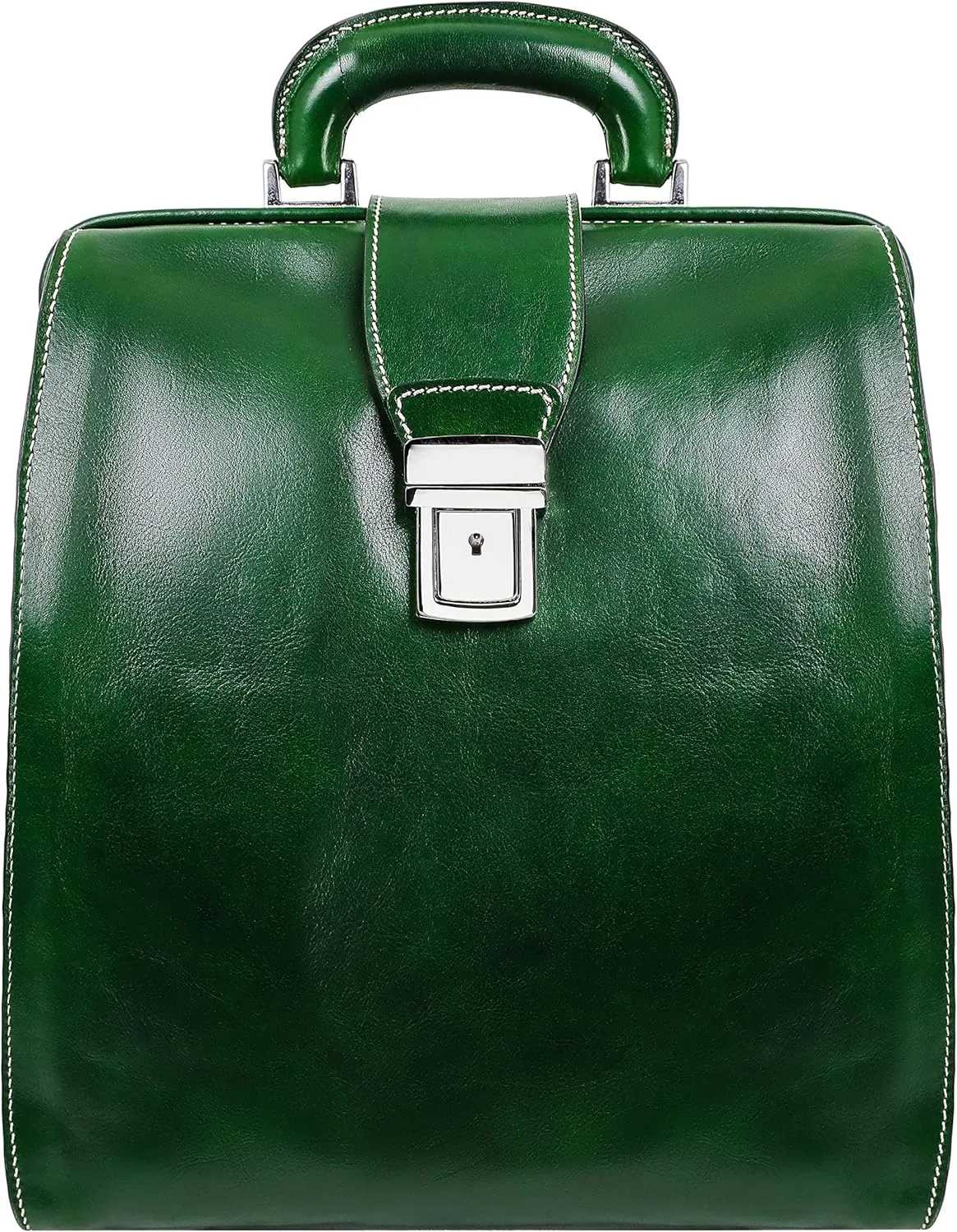 Time Resistance Leather Backpack for Men and Women - Business Rucksack Laptop Bag (Green)