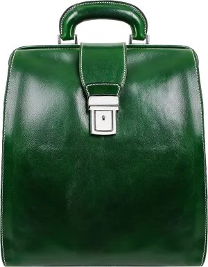 Time Resistance Leather Backpack for Men and Women - Business Rucksack Laptop Bag (Green)