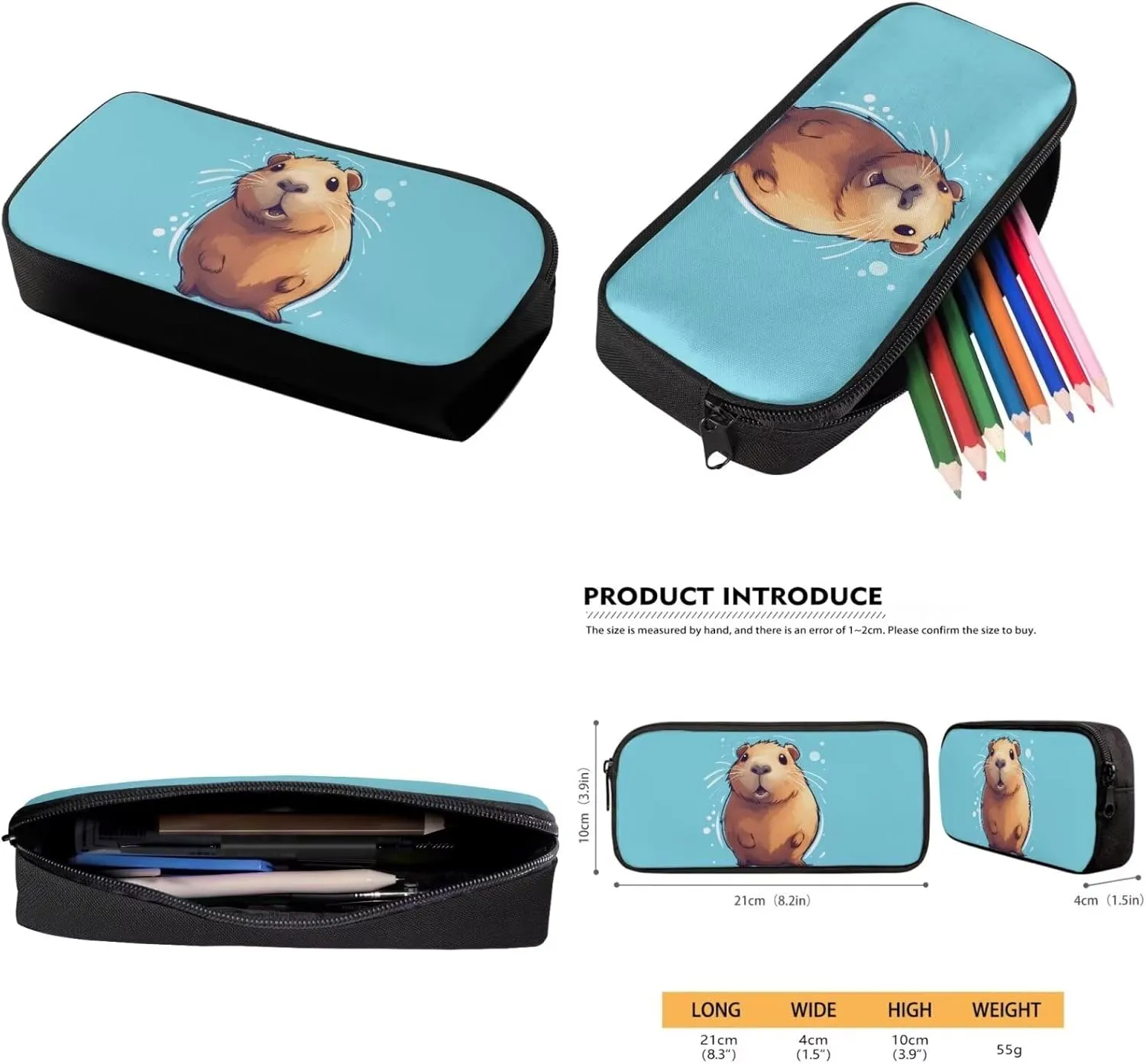 TOADDITDO Capybara Cute Backpacks for Girls 7-8 for School 3-in-1 Book Bag Set with Lunchbox Pencil Case Toddler Large School Bags Kindergarten Casual Daypack Travel Shoulder Bags Daycare Bag