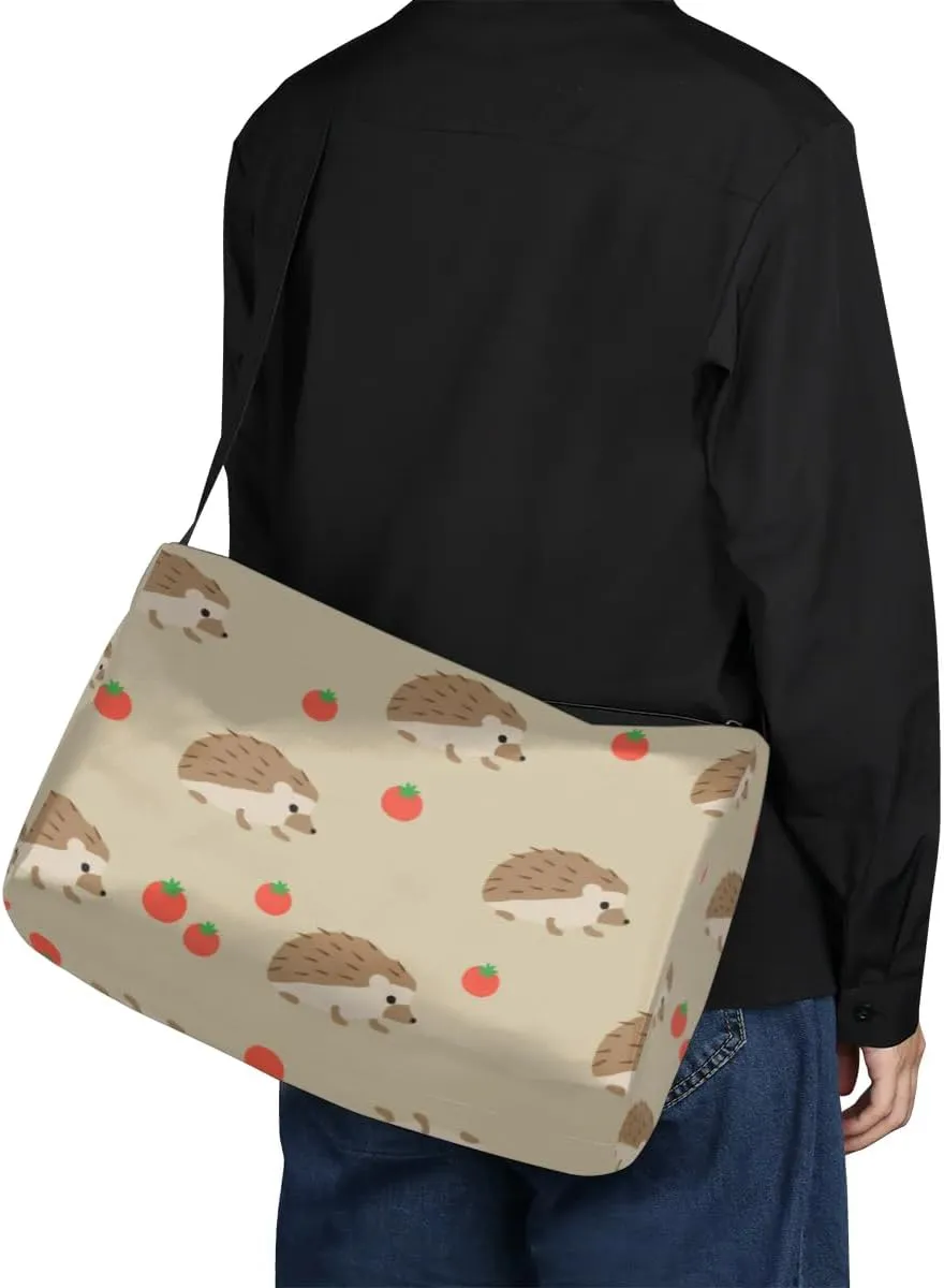 Tomato Hedgehog Small Gym Bag for Men Women Workout Sport Duffle Bag Waterproof Weekender Overnight Bag Lightweight Carry on Tote Bag Crossbody Shoulder Travel Bag for Swim Yoge Dance