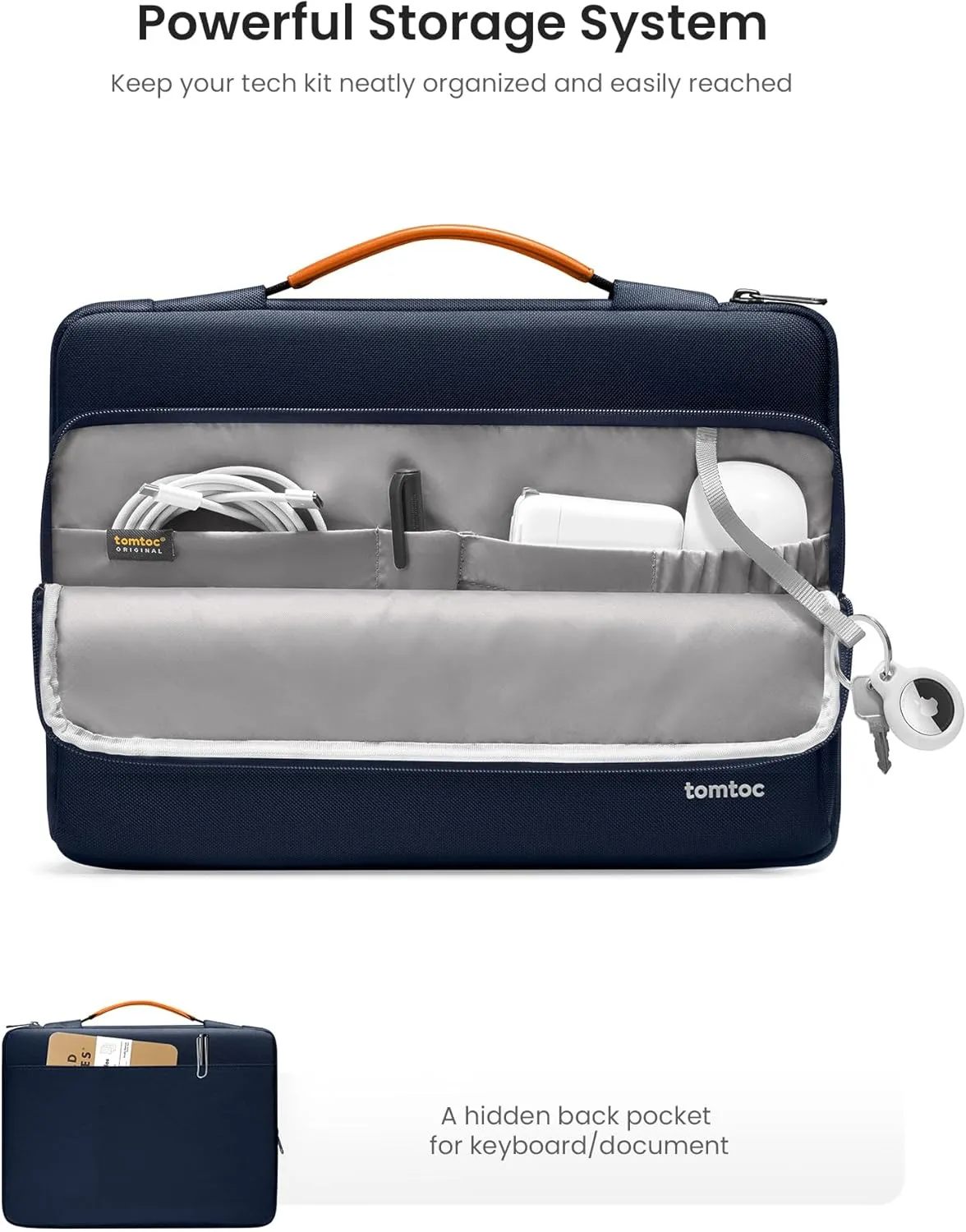 tomtoc 360 Protective Laptop Carrying Case for 16-inch New MacBook Pro M3/M2/M1 Pro/Max A2991 A2780 A2485 2023-2019, Water-Resistant Laptop Bag Sleeve with Accessory Pocket for The New Razer Blade 15