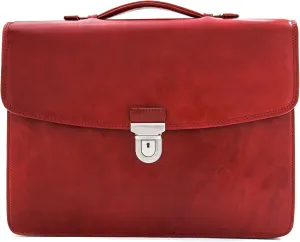 Tony Perotti Men's Alfero Italian Leather Professional Briefcase - Personalized Single-Compartment Hardcover Holds 14.5" Laptop - Eco-Friendly Vegetable-Tanned