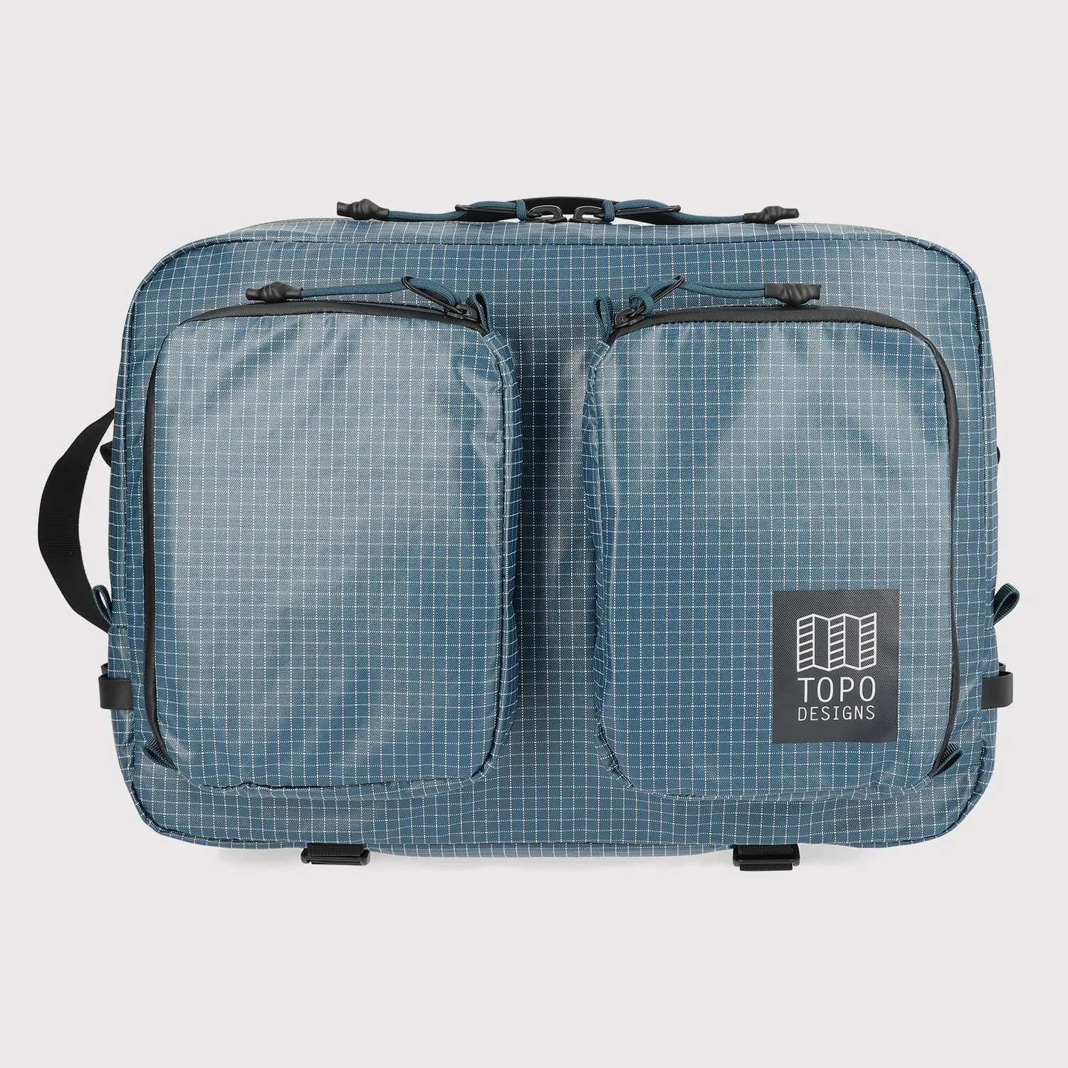 Topo Designs Global Briefcase - Bold Daily Carry Bag, Commuting Travel Pack with Oversized Zips, Signature Denver Style (Apex Pond Blue)