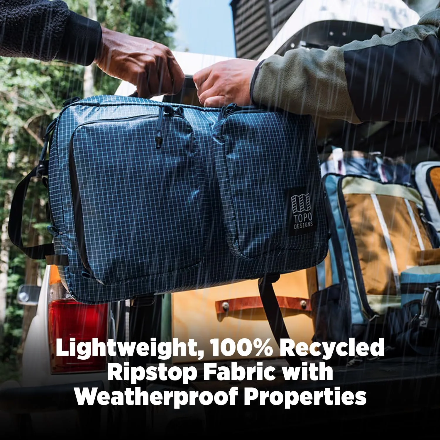 Topo Designs Global Briefcase - Bold Daily Carry Bag, Commuting Travel Pack with Oversized Zips, Signature Denver Style (Apex Pond Blue)