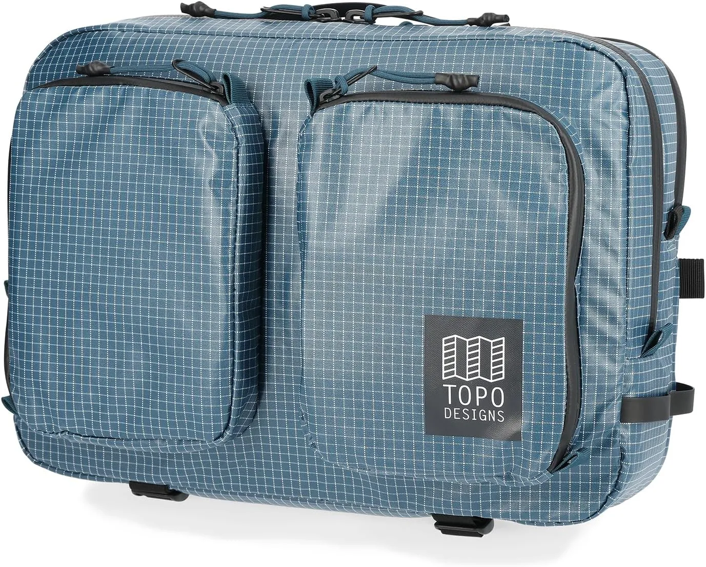 Topo Designs Global Briefcase - Bold Daily Carry Bag, Commuting Travel Pack with Oversized Zips, Signature Denver Style (Apex Pond Blue)