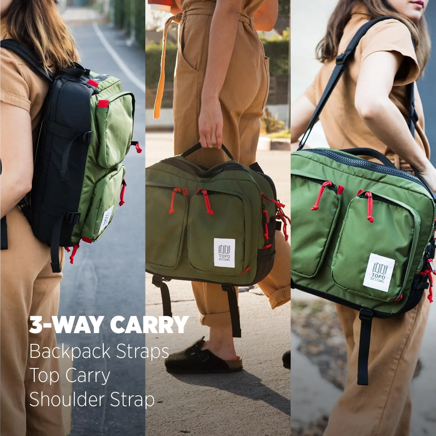 Topo Designs Global Briefcase - Bold Daily Carry Bag, Commuting Travel Pack with Oversized Zips, Signature Denver Style (Eco-Friendly/Dark Denim)