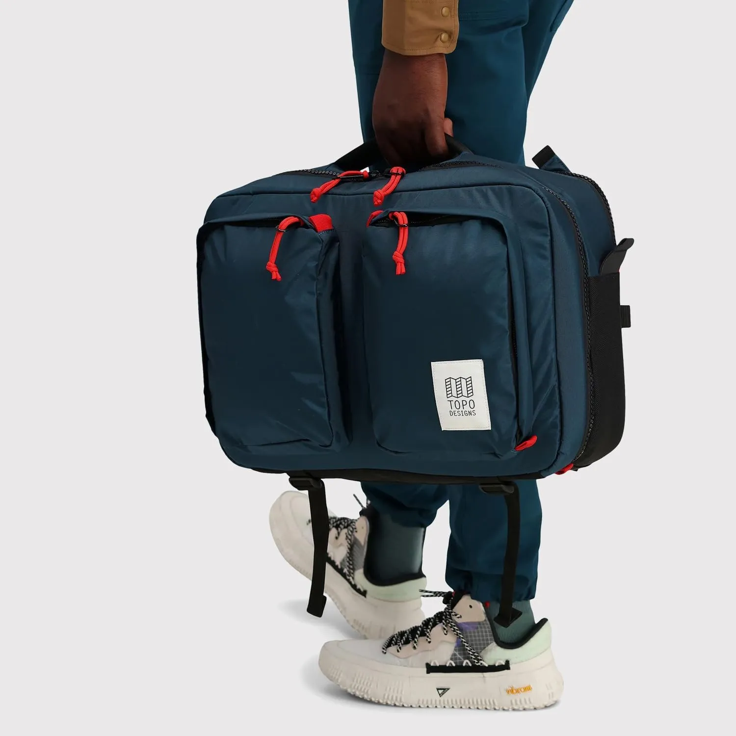 Topo Designs Global Briefcase - Bold Daily Carry Bag, Commuting Travel Pack with Oversized Zips, Signature Denver Style (Eco-Friendly/Dark Denim)