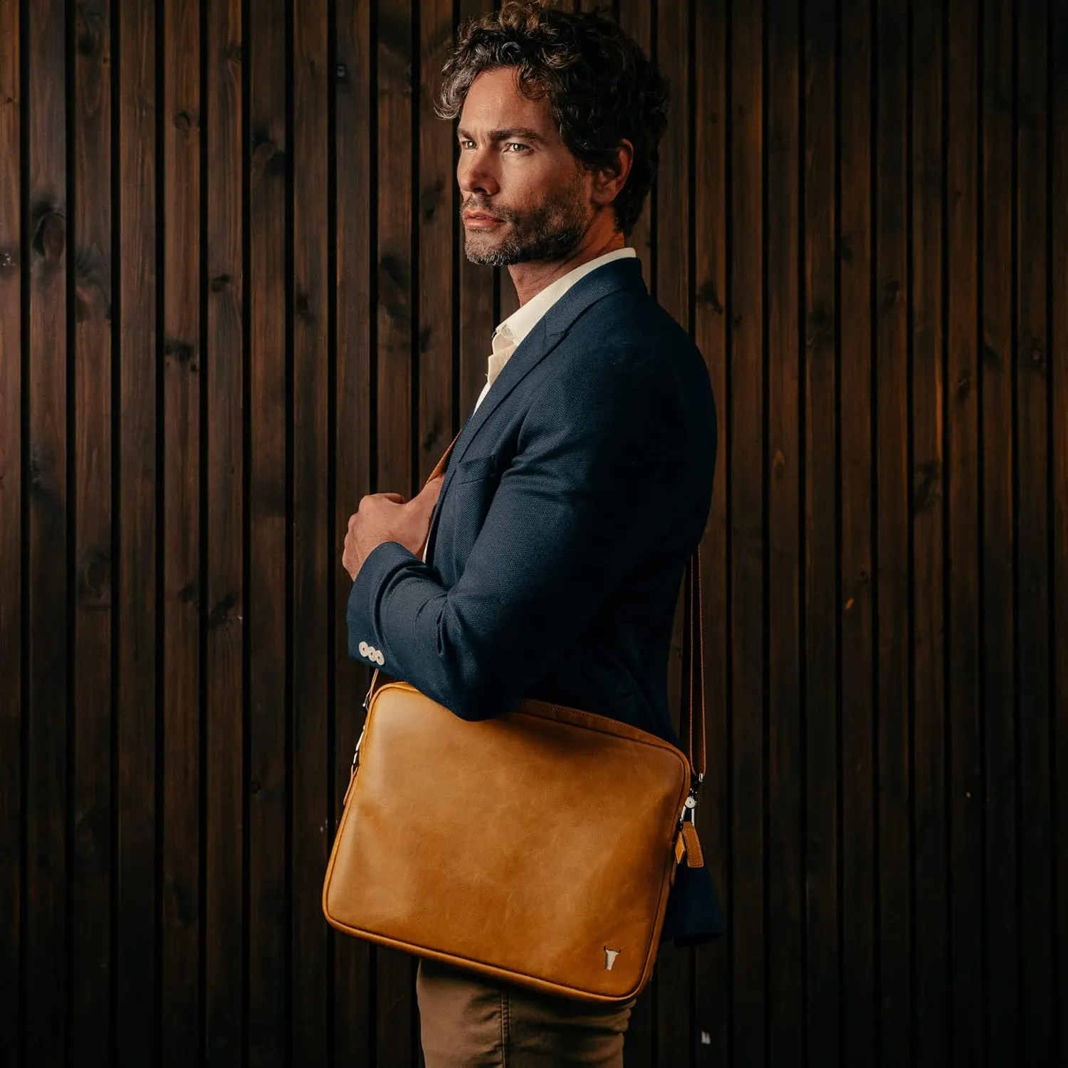 TORRO Laptop Bag – Genuine Leather Messenger Bag Compatible with 13 inch / 14 inch Laptop or MacBook