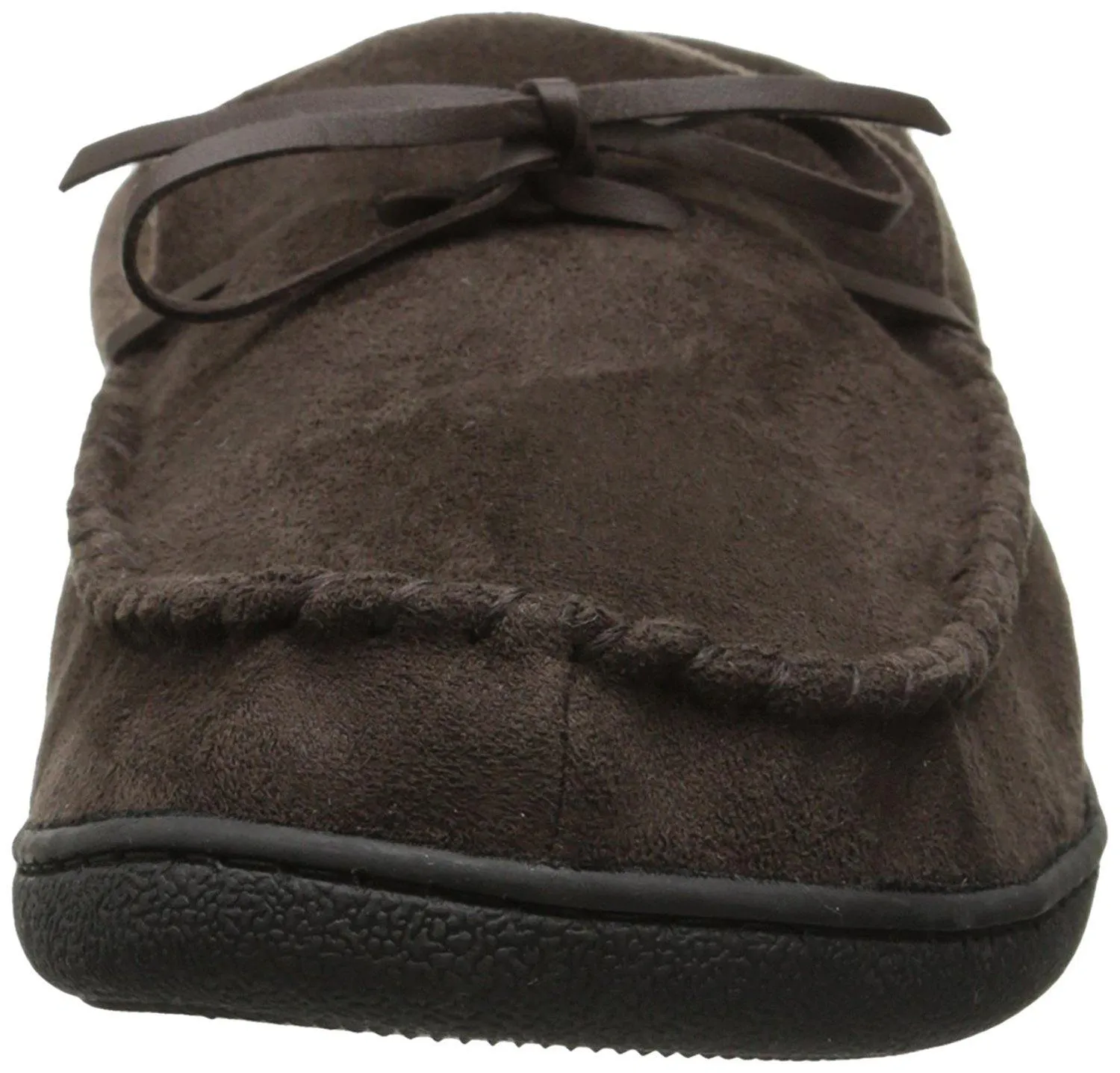 Totes Men's Microsuede Boater Moccasin Slipper with Sherpa Lining