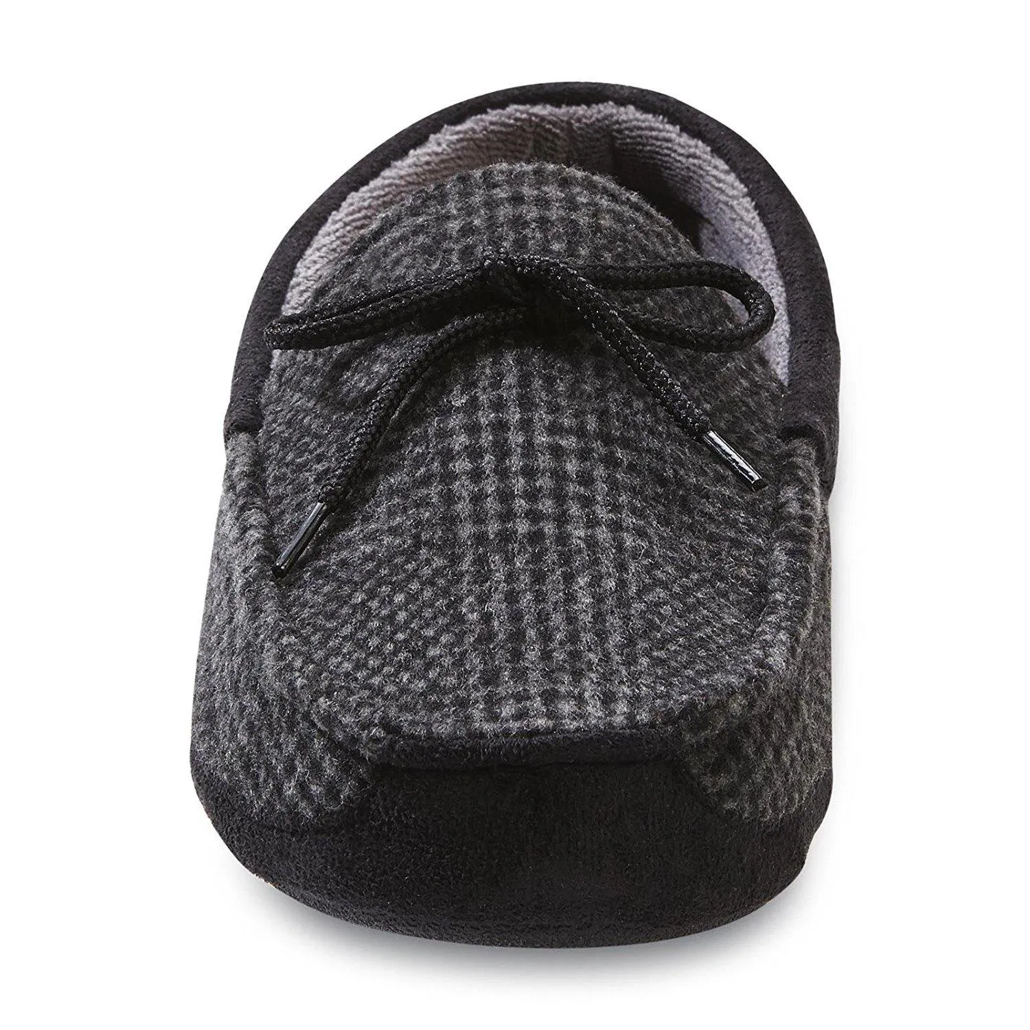 Totes Men's Microsuede Boater Moccasin Slipper with Sherpa Lining