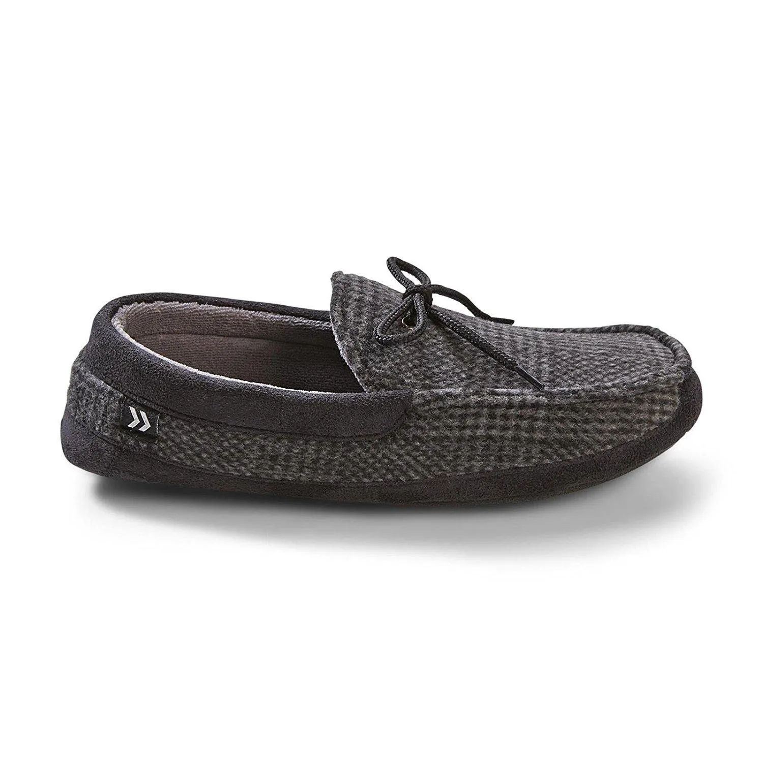 Totes Men's Microsuede Boater Moccasin Slipper with Sherpa Lining