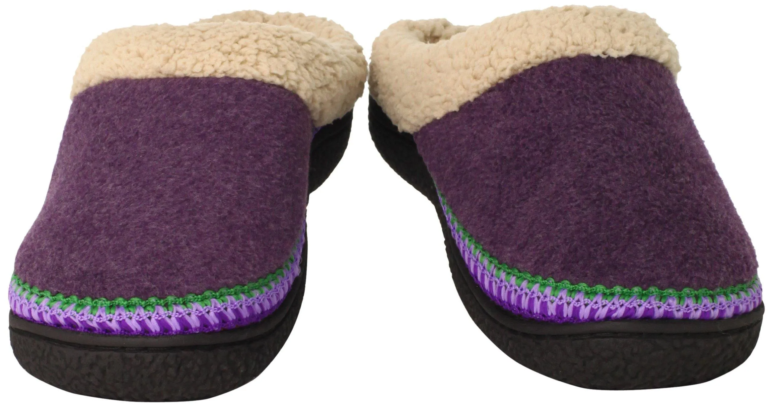 Totes Women's Heathered Fleece Sherpa Crepe Hoodback Slippers