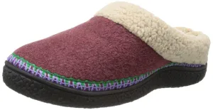 Totes Women's Heathered Fleece Sherpa Crepe Hoodback Slippers