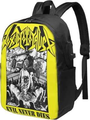Toxic Music Holocaust Laptop Backpack, Travel Computer Bag with USB Charging Port, Work Business Backpacks