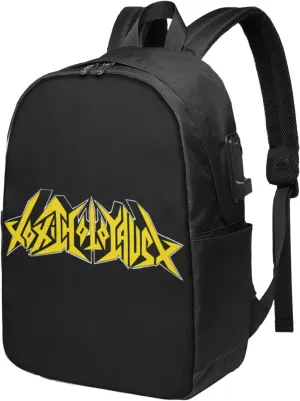 Toxic Music Holocaust Laptop Backpack, Travel Computer Bag with USB Charging Port, Work Business Backpacks