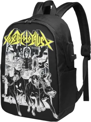 Toxic Music Holocaust Laptop Backpack, Travel Computer Bag with USB Charging Port, Work Business Backpacks