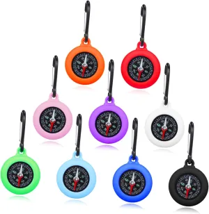 TOYANDONA 9pcs Mini Compass with Carabiner Lightweight Outdoor Navigation Tool for Hiking Camping Mountaineering Accurate Positioning and Practical Design for Adventurers