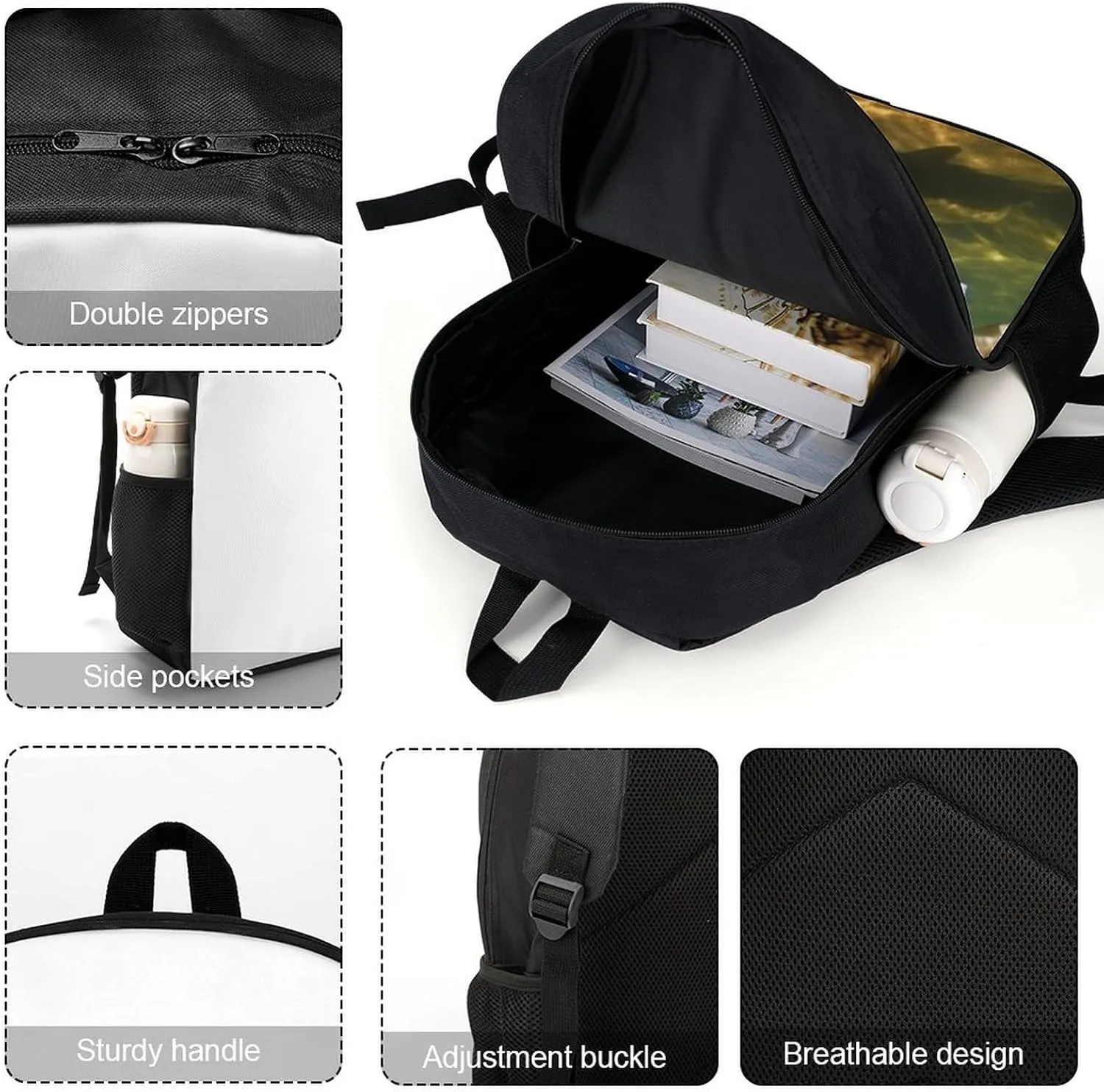 Travel Backpack for Men Women Daypack Brook Trout Fly Fishing Laptop Backpack Computer Bag Business Work Bag for Work
