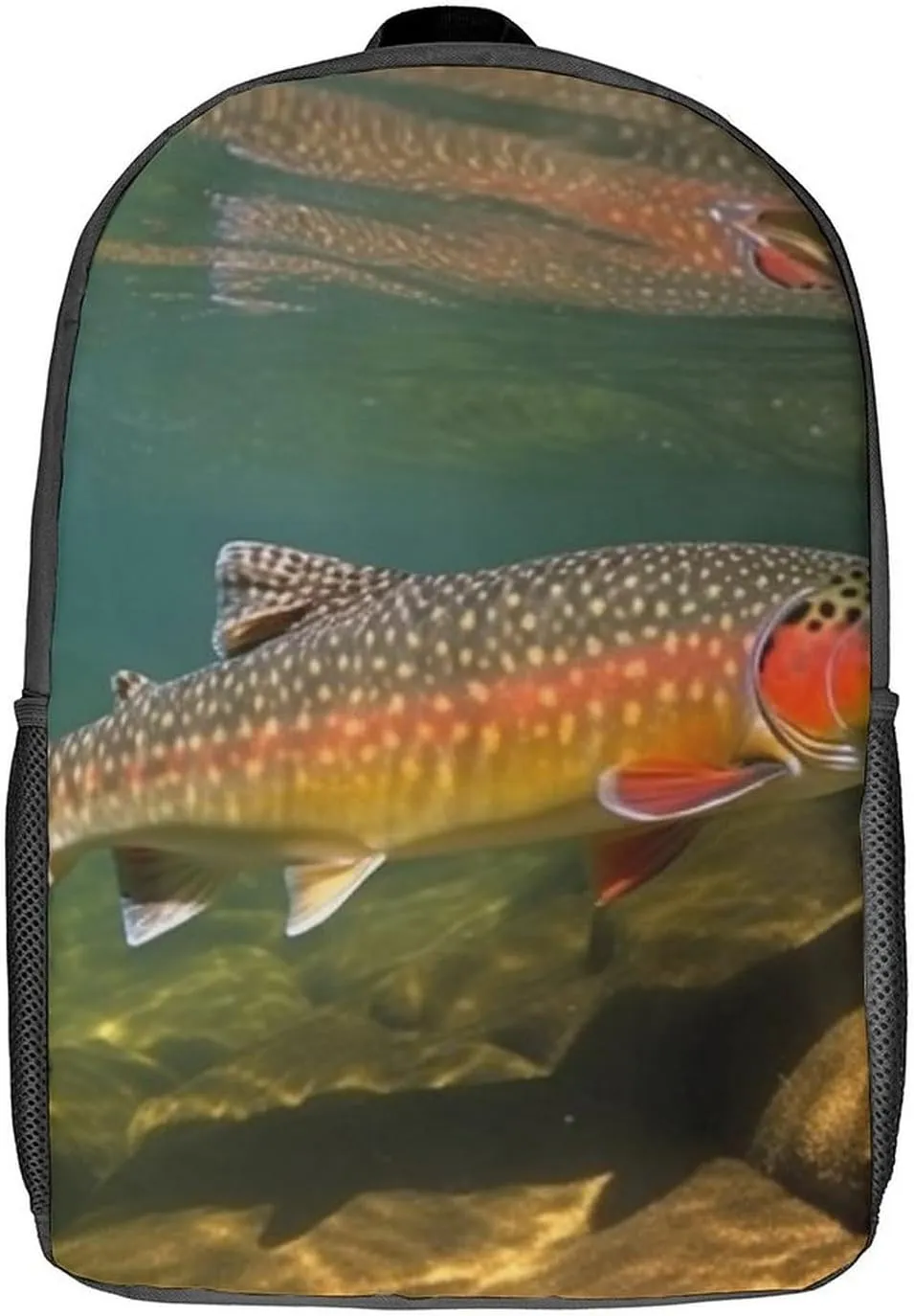 Travel Backpack for Men Women Daypack Brook Trout Fly Fishing Laptop Backpack Computer Bag Business Work Bag for Work