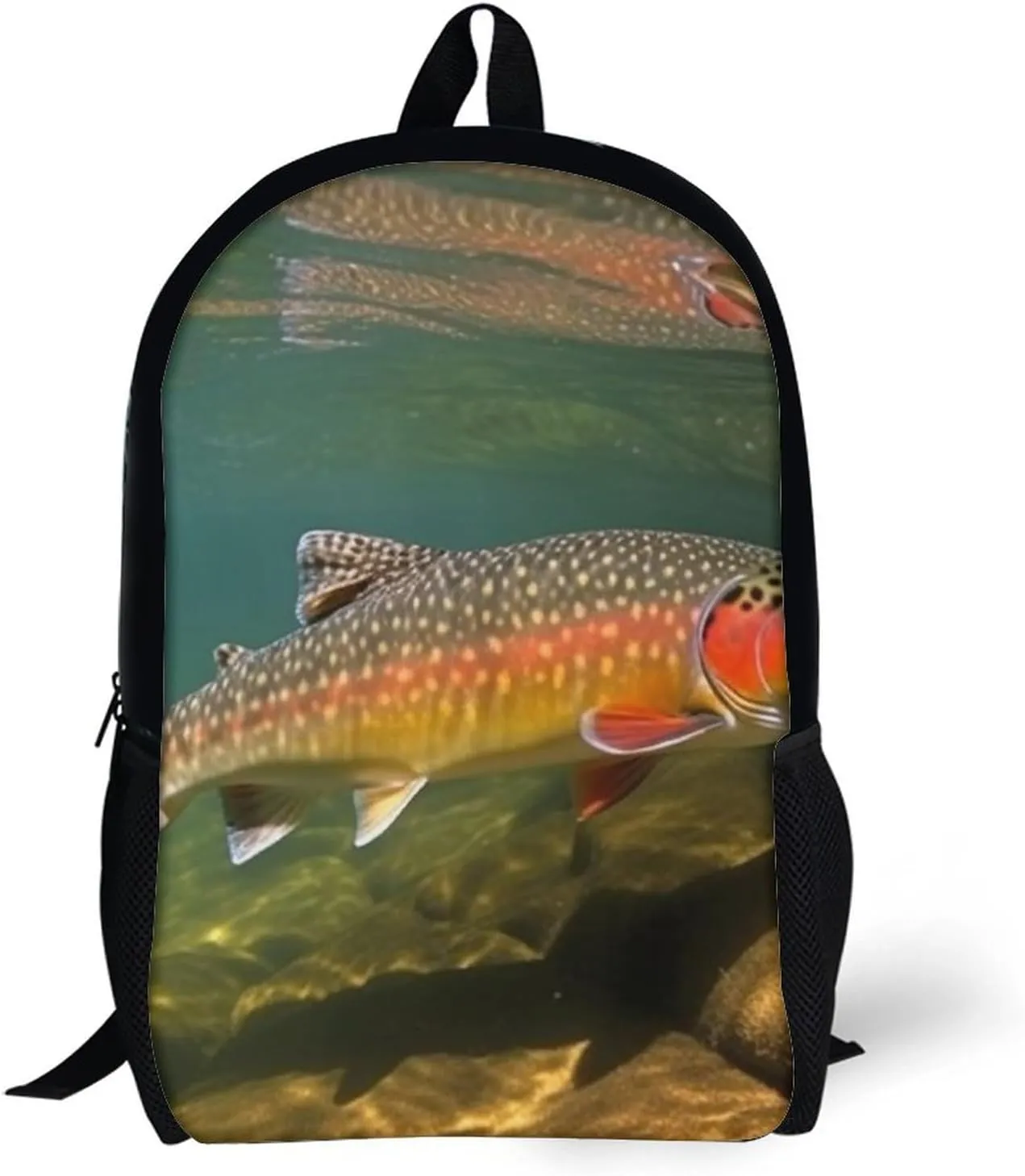 Travel Backpack for Men Women Daypack Brook Trout Fly Fishing Laptop Backpack Computer Bag Business Work Bag for Work