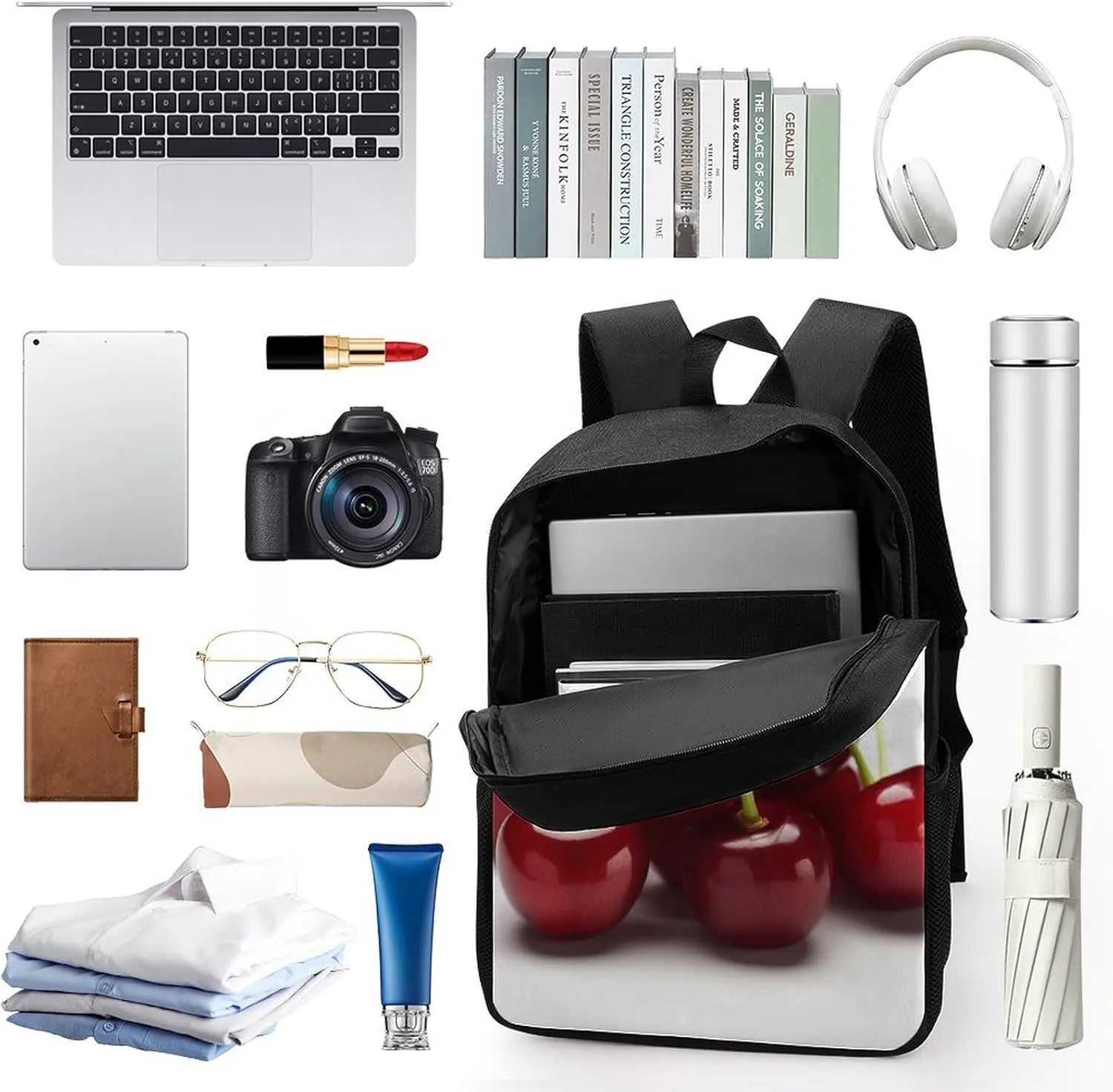 Travel Backpack for Men Women Daypack Chilean Cherries Laptop Backpack Computer Bag Business Work Bag for Work