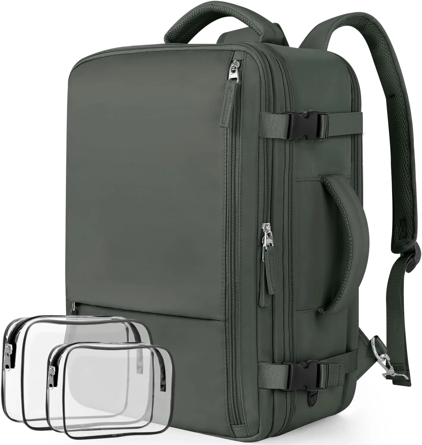 Travel Backpack for Women, Large Carry On Backpack for Travel, Waterproof Backpack Personal Item, Backpack for Women, laptop backpack 17.3 inch, College Bag Casual Daypack, Olive Green