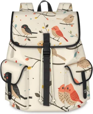 Travel Backpack For Women Men, Wetland Birds Laptop Backpacks Rucksack Large Capacity Vintage Backpack Drawstring Backpack Casual Bookbags Water Resistant Daypack Bags For Outdoor Camping