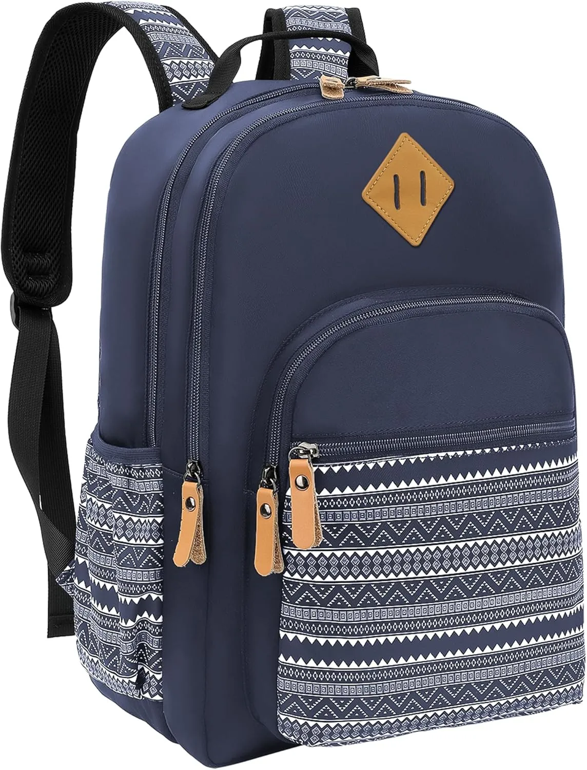 Travel Backpack Geometric Laptop Backpacks Water Resistant Stylish College Dapack Flight Approved Carry On Bag Dark Blue
